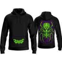 Image 1 of Lo Key - "DeathWeaver" Pullover Hoodie (Green/ Purple)