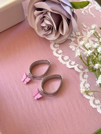 Image 2 of Dark Pink Butterflies (Silver)