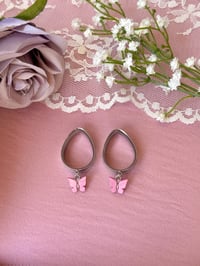 Image 1 of Dark Pink Butterflies (Silver)