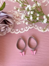 Image 3 of Dark Pink Butterflies (Silver)