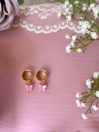 Image 4 of Dark Pink Butterflies (Gold)
