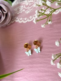 Image 3 of Light Blue Butterflies (Gold)
