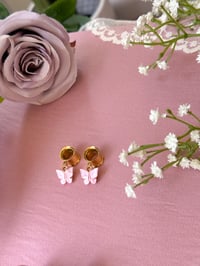 Image 3 of Light Pink Butterflies (Gold)