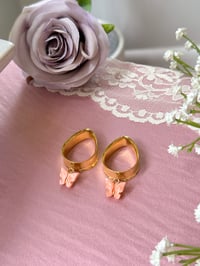 Image 2 of Sparkly Peach Butterflies (Gold)