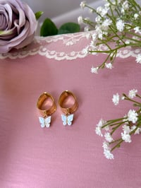Image 1 of Sparkly Baby Blue Butterflies (Gold)