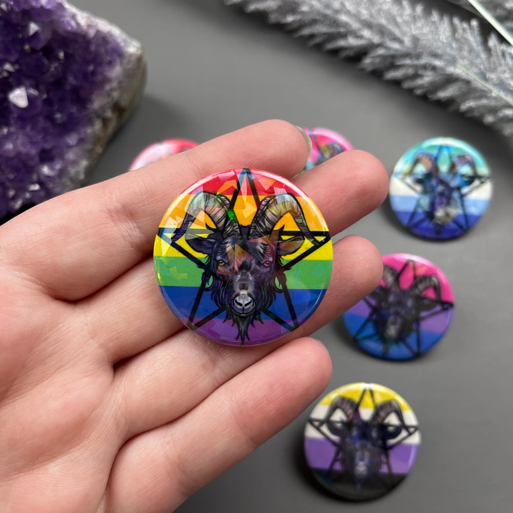 Black Philip Pride Flag Button