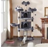 Large cat tree tower with condo, caves, platforms, scratch pad 