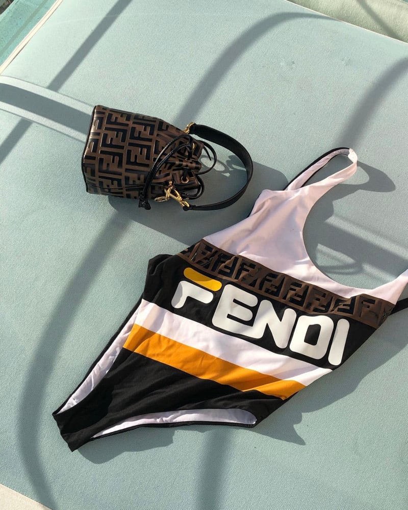 Image of FENDI X FILA ONE PIECE LYCRA SWIMSUIT ( )