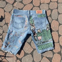 Image 2 of TNG Hand Stitched & Embroidered Jean Shorts