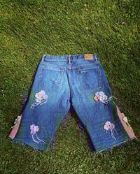 Image 2 of TNG Crocheted Flower Jean Shorts