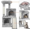 Cat Tree with Condo, Scratching Post Tower, Light Grey 