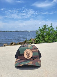 Image 3 of "Insanity Skull" Leather Patch Camo Snap Back