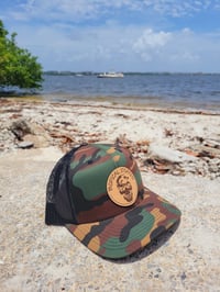 Image 4 of "Insanity Skull" Leather Patch Camo Snap Back