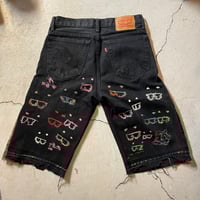 Image 2 of TNG :B Face Embroidered Jean Shorts