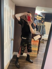 Image 3 of TNG :B Face Embroidered Jean Shorts