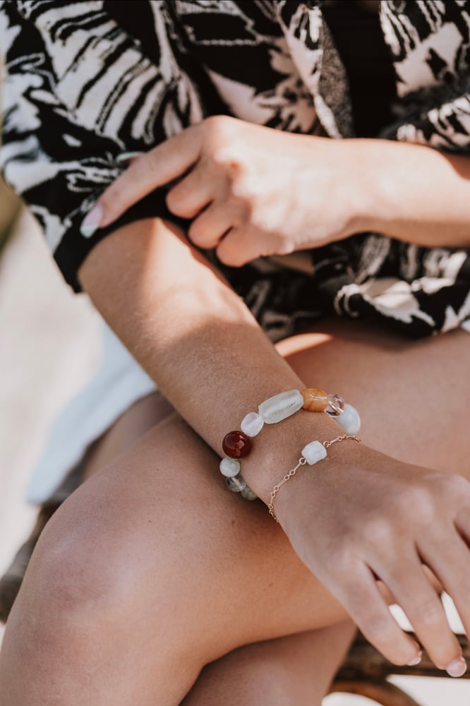 Image of Rainbow moonstone - Balance ❤. Stunning Raw Gemstone Bracelet