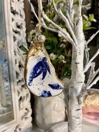 Sea Turtle Oyster Shell Ornament O105