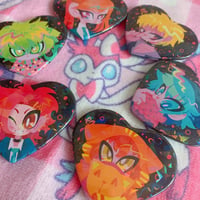 Image 1 of YTTD Holo Heart-Shaped Buttons