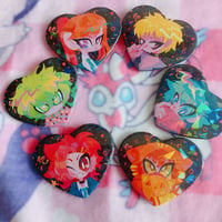 Image 2 of YTTD Holo Heart-Shaped Buttons