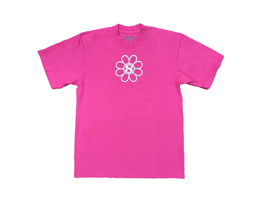 Image of SAVIOR LES FLOWER TEE - HOT PINK  