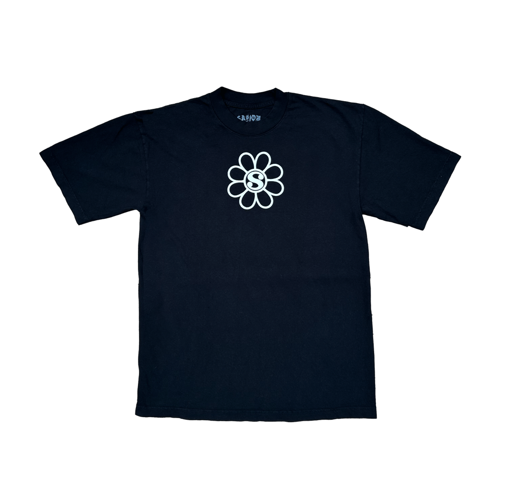 Image of SAVIOR LES FLOWER TEE - BLACK