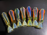 Image 2 of Multi-Colored Dichroic Glass One-Hitter Smoking Pipe