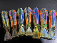 Image 3 of Multi-Colored Dichroic Glass One-Hitter Smoking Pipe