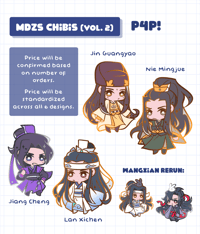 Image 5 of P4P MDZS Chibis (lsz, jl, ljy) - Enamel Pins