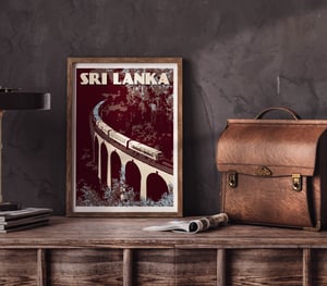 Image of Vintage Poster Sri Lanka - Nine Arch Bridge - Fine Art Print
