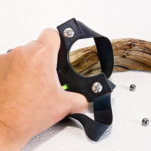Image of Slingshot, Slimline Black Textured HDPE Catapult, Right Handed Sling shot, Target Shooter