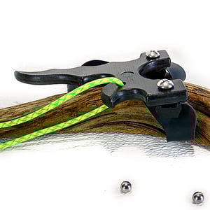 Image of Slingshot, Slimline Black Textured HDPE Catapult, Right Handed Sling shot, Target Shooter