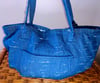 Distressed Blue Denim  Handbag with Ear Bud Case