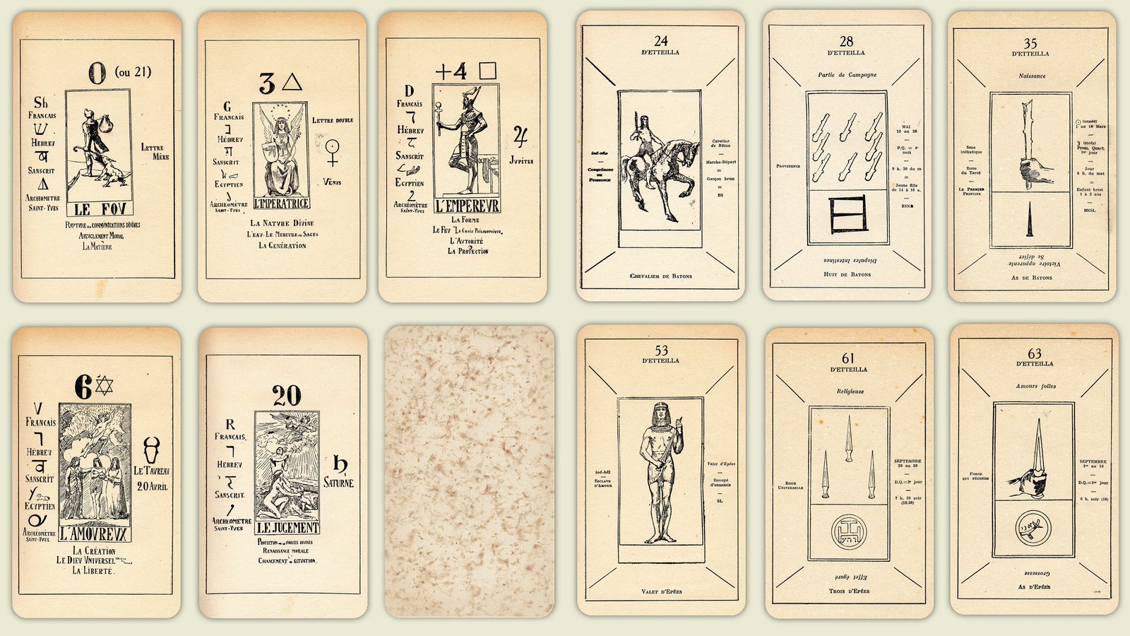 The Cartomancer — Papus Tarot Cards c. 1909, Jean Gabriel Goulinat 