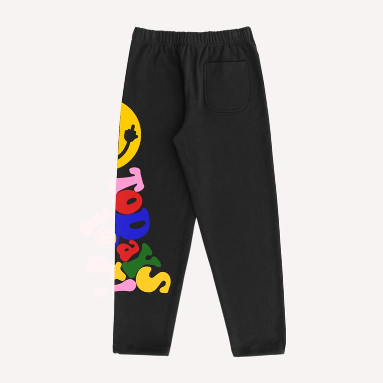 TODAYS RIOT RAINBOW SWEATPANTS (BLACK) Image 2