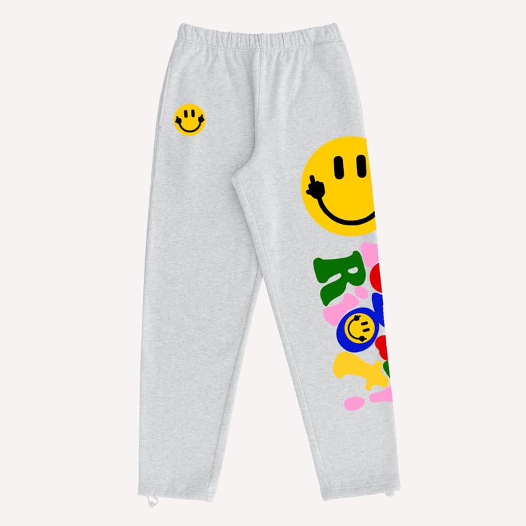 TODAYS RIOT RAINBOW SWEATPANTS (GRAY)