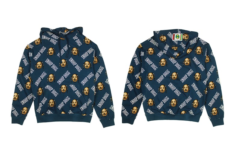 Image of Cross Colours x Snoop Dogg - All Over Hoodie - Vintage Navy