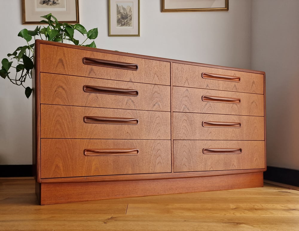 Image of VICTOR WILKINS FOR G PLAN FRESCO 'WIDEBOY' CHEST OF EIGHT DRAWERS