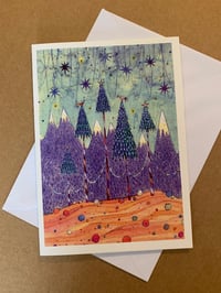 Purple Mountains Greeting Card by Alice Alderson