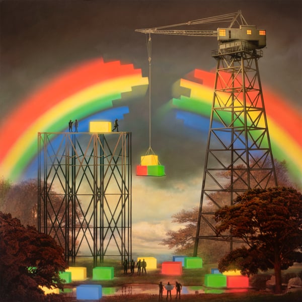 Image of 'Rainbow Builders' 16" x 16" Archival Print