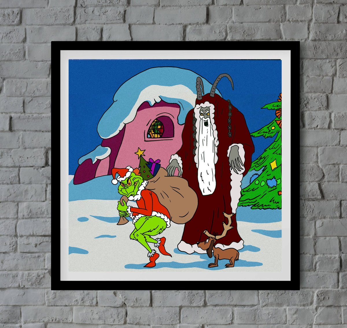 Krampus Grinch screamprints