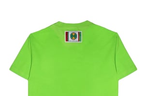 Image of Cross Colours - Embroidered Circle Logo T Shirt - Lime Green