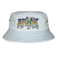 Image 2 of Cross Colours - BBoyz Denim Bucket Hat - Ice Blue