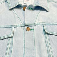Image 2 of Cross Colours - Oversize Denim Graffiti Jacket - Ice Blue Vintage (15% off)