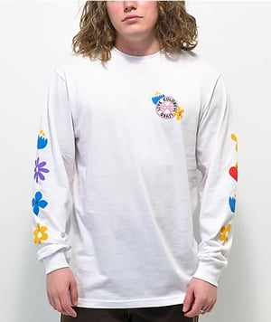 Image of Cross Colours - Live Colorful Lives White Long Sleeve T-Shirt