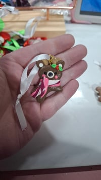 Pink scarf Reindeer ornament 