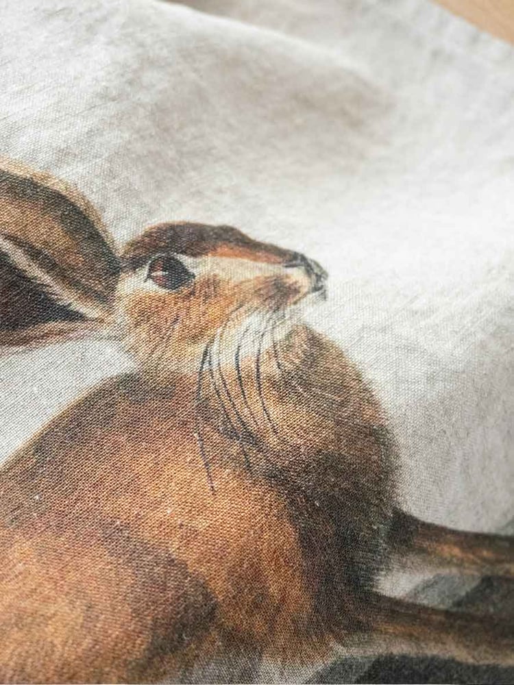Image of Torchon en Lin Thème: Lièvre ou Ecureuil