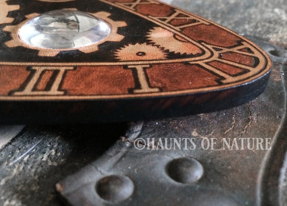 Wood Burned Ouija Planchette: Steampunk