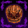 Stained Glass Pumpkin Killer Enamel 60mm Pin