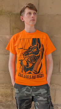 Image 4 of Anubis Neon Orange Unisex T-Shirt