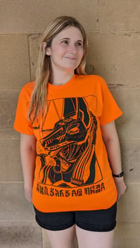 Image 5 of Anubis Neon Orange Unisex T-Shirt